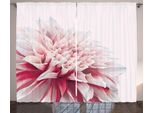 Abakuhaus Tenda Rustica Dahlia, Primo Piano Fiore Sbocciato, Tenda Con Passanti E Ganci Per Camera Da Letto, 280 X 175 Cm, Bianco Avorio Rubino