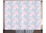 Abakuhaus Tenda Rustica Con Motivi Floreali Disegnati A Mano, Tenda Con Passanti E Ganci Per Camera Da Letto, 280 X 175 Cm, Verde Mare Rosa Tortora