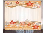 Abakuhaus Tenda Rustica Da Spiaggia, Corde Con Conchiglie Color Sabbia, Tenda Universale Per Soggiorno Con Passanti E Ganci, 280 X 175 Cm, Arancione Pallido Vermiglio