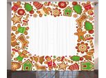 Abakuhaus Natale Tenda Rustica, Biscotti Di Panpepato, Camera Da Letto Tenda Con Passanti E Ganci, 280 X 175 Cm, Verde Marrone E Rosso