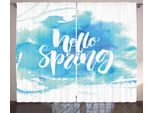 Abakuhaus Ciao Tenda Rustica, Pastel Blue Spring Theme, Tenda Con Passanti E Ganci Per Camera Da Letto, 280 X 175 Cm, Azzurro Pallido Bianco