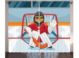 Abakuhaus Hockey Su Ghiaccio Tenda Rustica, Cartoon Beaver Goalie, Soggiorno Tenda Universale Con Passanti E Ganci, 280 X 175 Cm, Multicolore