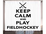 Abakuhaus Hockey Su Ghiaccio Tenda Rustica, Frase "Gioca A Hockey Su Prato"", Tende Universali Per Soggiorno Con Passanti E Ganci, 280 X 175 Cm, Bianco E Nero"
