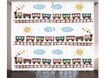Abakuhaus Tenda Rustica Per Asilo, Cartoon-Zug Tracklines, Tenda Con Passanti E Ganci Per Camera Da Letto, 280 X 175 Cm, Multicolore