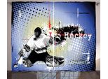 Abakuhaus Hockey Su Ghiaccio Tenda Rustica, Giocatori Neve Paesaggio Urbano, Soggiorno Tenda Universale Con Passanti E Ganci, 280 X 175 Cm, Multicolore