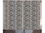 Abakuhaus Tenda Rustica Vintage, Arte Floreale Nostalgica, Tenda Con Passanti E Ganci Per Camera Da Letto, 280 X 175 Cm, Marrone Cocco Grigio