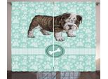 Abakuhaus Amanti Dei Cani Tenda Rustica, Animali Domestici Dettagliati, Tenda Con Passanti E Ganci Per Camera Da Letto, 280 X 175 Cm, Azzurro Marrone
