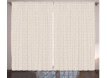 Abakuhaus Tenda Rustica Vintage, Motivo Floreale Astratto, Tenda Universale Per Soggiorno Con Passanti E Ganci, 280 X 175 Cm, Bianco Tan