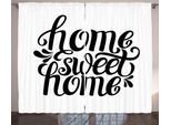 Abakuhaus Casa Dolce Casa, Felicità Assoluta Tenda Rustica, Parole, Soggiorno Nastro Universale Tende Con Passanti E Ganci, 280 X 175 Cm, Bianco Nero
