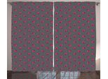Abakuhaus Tenda Rustica Con Teschi, Cultura Emo Teen, Tende Universali Per Soggiorno Con Passanti E Ganci, 280 X 175 Cm, Taupe Scuro Rosa