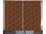 Abakuhaus Tenda Rustica Astratta, Linee Curve Doodle, Tenda Universale Per Soggiorno Con Passanti E Ganci, 280 X 175 Cm, Multicolore