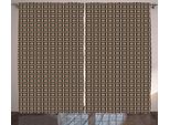 Abakuhaus Tenda Astratta Rustica, Retrò E Geometrica, Per Soggiorno, Con Passanti E Ganci, 280 X 175 Cm, Nero Vermiglio Beige