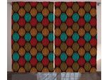 Abakuhaus Tenda Rustica Color Terra, Eastern Native Art, Tenda Con Passanti E Ganci Per Camera Da Letto, 280 X 175 Cm, Multicolore