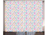 Abakuhaus Compleanno Tenda Rustica, Scarabocchi Di Bambini E Neonati, Tenda Con Passanti E Ganci Per Camera Da Letto, 280 X 175 Cm, Multicolore