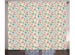 Abakuhaus Tenda Rustica Pasquale, Con Pois E Coniglietti Cartoon, Tenda Per Camera Da Letto Con Passanti E Ganci, 280 X 175 Cm, Multicolore