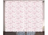 Abakuhaus Ti Amo Tenda Rustica, Cuore Fedi Nuziali, Camera Da Letto Tenda Con Passanti E Ganci, 280 X 175 Cm, Marrone Rosa Cipria
