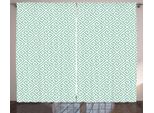 Abakuhaus Tenda Rustica Greek Key, Labyrinth Checkered, Tende Universali Per Soggiorno Con Passanti E Ganci, 280 X 175 Cm, Verde Menta E Bianco