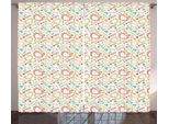 Abakuhaus Ti Amo Tenda Rustica, Childish Scribble, Tende Universali Per Soggiorno Con Passanti E Ganci, 280 X 175 Cm, Multicolore