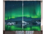Abakuhaus Alaska Tenda Rustica, Snowy Hills Dell'artico, Tenda Con Nastro Arricciato Per Camera Da Letto Con Passanti E Ganci, 280 X 175 Cm, Verde Limone Blu Notte