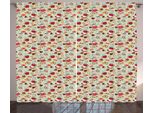 Abakuhaus Tea Party Tenda Rustica, Biscotti A Forma Di Cuore, Soggiorno Tenda Universale Con Passanti E Ganci, 280 X 175 Cm, Multicolore