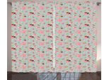 Abakuhaus Tea Party Tenda Rustica, Fiori E Tortine, Camera Da Letto Tenda Con Passanti E Ganci, 280 X 175 Cm, Multicolore