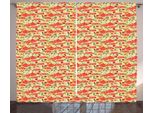 Abakuhaus Tea Party Tenda Rustica, Vasi Tazze Sui Fiori, Camera Da Letto Tenda Con Passanti E Ganci, 280 X 175 Cm, Multicolore
