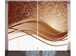 Abakuhaus Cioccolato Tenda Rustica, Fogliame Classico, Camera Da Letto Tenda Con Passanti E Ganci, 280 X 175 Cm, Beige Marrone Chiaro