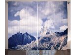 Abakuhaus Alaska Tenda Rustica, Montagne Scoscese, Tenda Con Passanti E Ganci Per Camera Da Letto, 280 X 175 Cm, Azzurro Bianco Grigio