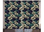 Abakuhaus Tenda Rustica, Fiori E Libellule, Soggiorno, Nastro Universale, Tende Con Passanti E Ganci, 280 X 175 Cm, Verde Menta E Blu Scuro