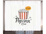 Abakuhaus Cinema Tenda Rustica, Sketch Popcorn, Camera Da Letto Tenda Con Passanti E Ganci, 280 X 175 Cm, Grigio Antracite Rosso Cinabro