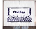 Abakuhaus Cinema Tenda Rustica, Pubblico Cinema, Camera Da Letto Tenda Con Passanti E Ganci, 280 X 175 Cm, Blu Navy Bianco
