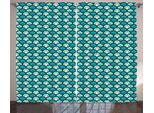 Abakuhaus Tenda Rustica Astratta, Agrumi Tropicali, Soggiorno, Tenda Universale Con Passanti E Ganci, 280 X 175 Cm, Verde Mare Verde Acqua Bianco