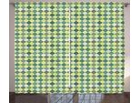 Abakuhaus Plaid Tenda Rustica, Tradizionale Argyle Verde, Tenda Con Passanti E Ganci Per Camera Da Letto, 280 X 175 Cm, Multicolore