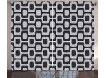 Abakuhaus Tenda Rustica Astratta, Mosaico Moderno Pavement, Tende Universali Per Soggiorno Con Passanti E Ganci, 280 X 175 Cm, Nero, Grigio Chiaro, Bianco