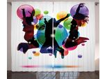 Abakuhaus Tenda Rustica Per Giovani, Happy People Bubbles, Tenda Con Passanti E Ganci Per Camera Da Letto, 280 X 175 Cm, Multicolore