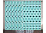 Abakuhaus Tenda Retrò Rustica, Motivi Astratti A Pois, Tende Universali Per Soggiorno Con Passanti E Ganci, 280 X 175 Cm, Azzurro Pallido, Nero, Bianco
