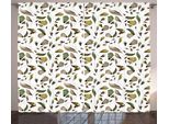 Abakuhaus Tenda Rustica Con Fiori, Design Autumn Nature, Tenda Con Passanti E Ganci Per Camera Da Letto, 280 X 175 Cm, Marrone Scuro Verde Felce