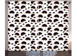 Abakuhaus Tenda Rustica Con Ricci, Personaggi Porcospini, Tenda Con Passanti E Ganci Per Camera Da Letto, 280 X 175 Cm, Marrone Sigillo Marrone Chiaro