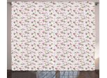 Abakuhaus Tenda Rustica Vintage, Motivo Floreale Magnolia, Tenda Universale Per Soggiorno Con Passanti E Ganci, 280 X 175 Cm, Grigio Chiaro Verde