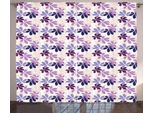 Abakuhaus Tenda Rustica Con Motivi Floreali, Petali Di Fiori Primaverili, Tenda Con Passanti E Ganci Per Camera Da Letto, 280 X 175 Cm, Viola Pesca Lilla