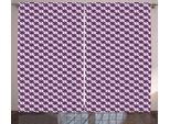 Abakuhaus Tenda Rustica Astratta, Onde Intrecciate, Tenda Universale Per Soggiorno Con Passanti E Ganci, 280 X 175 Cm, Viola, Nero, Bianco