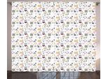 Abakuhaus Tenda Retrò Rustica, Geometrico Memphis Fun, Tende Universali Per Soggiorno Con Passanti E Ganci, 280 X 175 Cm, Multicolore