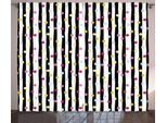 Abakuhaus Tenda Rustica Astratta, Pois E Strisce Colorate, Tenda Universale Per Soggiorno Con Passanti E Ganci, 280 X 175 Cm, Multicolore