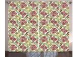 Abakuhaus Tenda Rustica Con Fiori, Bouquet Di Gigli Acquerellati, Tenda Con Passanti E Ganci Per Camera Da Letto, 280 X 175 Cm, Multicolore