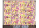 Abakuhaus Tenda Astratta Rustica, Doodle Art Colorata, Per Soggiorno, Con Passanti E Ganci, 280 X 175 Cm, Multicolore