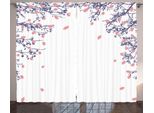 Abakuhaus Tenda Rustica Con Foglie, Disegno Foglie Autunnali, Tenda Con Nastro Arricciato Per Camera Da Letto Con Passanti E Ganci, 280 X 175 Cm, Viola Cipria Rosa
