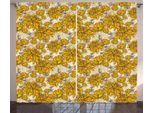 Abakuhaus Tenda Rustica Con Motivi Floreali, Bouquet Vintage Botanico, Tenda Con Passanti E Ganci Per Camera Da Letto, 280 X 175 Cm, Giallo Terra Beige