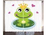 Abakuhaus Tenda Rustica Con Animali, Cartoon Frog Prince, Tenda Con Passanti E Ganci Per Camera Da Letto, 280 X 175 Cm, Multicolore