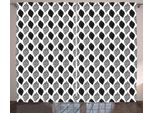 Abakuhaus Tenda Rustica Astratta, Punti Neri Astratti, Tende Universali Per Soggiorno Con Passanti E Ganci, 280 X 175 Cm, Bianco Nero