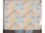 Abakuhaus Tenda Rustica Astratta, Forme Romboidali, Tenda Universale Per Soggiorno Con Passanti E Ganci, 280 X 175 Cm, Multicolore